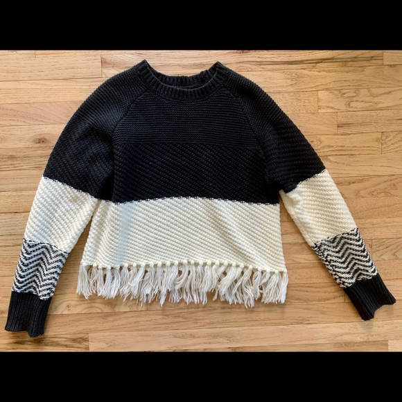 AQUA SWEATER WITH FRINGE - Picture 2 of 2